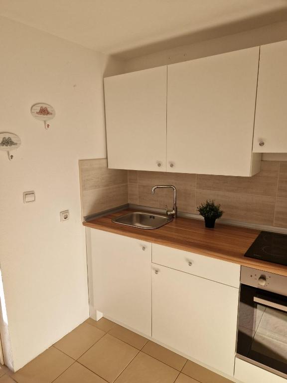 Kuchyň nebo kuchyňský kout v ubytování Apartment Misic