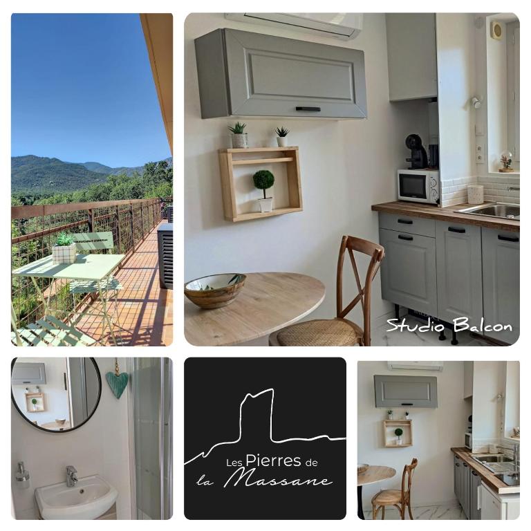 Les Pierres De La Massane - Vue sur les Albères - Studio Mit Balkon „La Madeloc“ – Bergblick