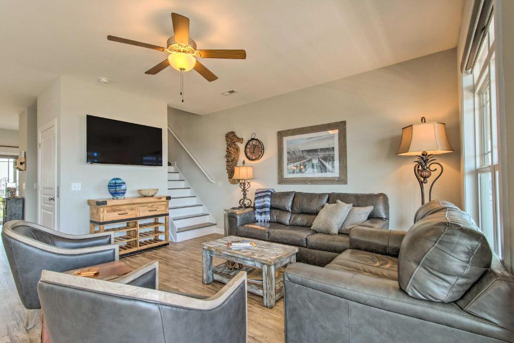 Surf City Escape with 6 Decks Steps From Beach
