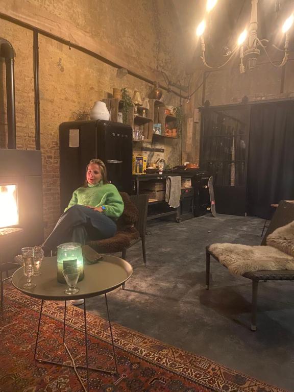 Posezení v ubytování B&B Vennehoeve