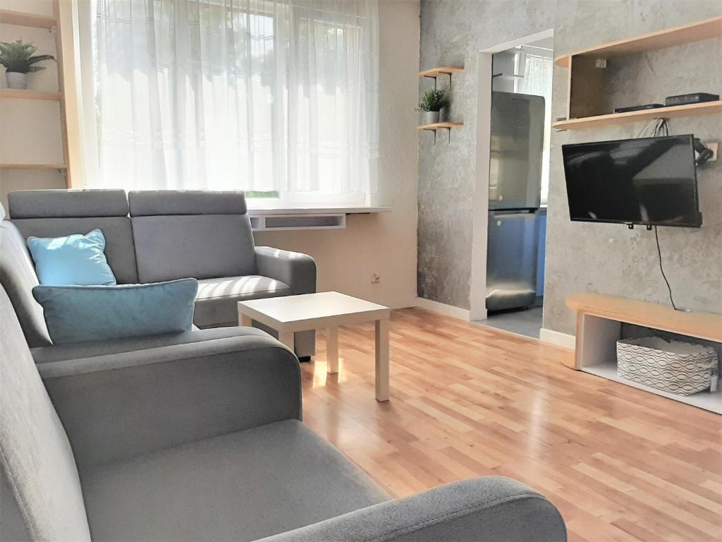Televízia a/alebo spoločenská miestnosť v ubytovaní YourBestApartment Jagiellonska