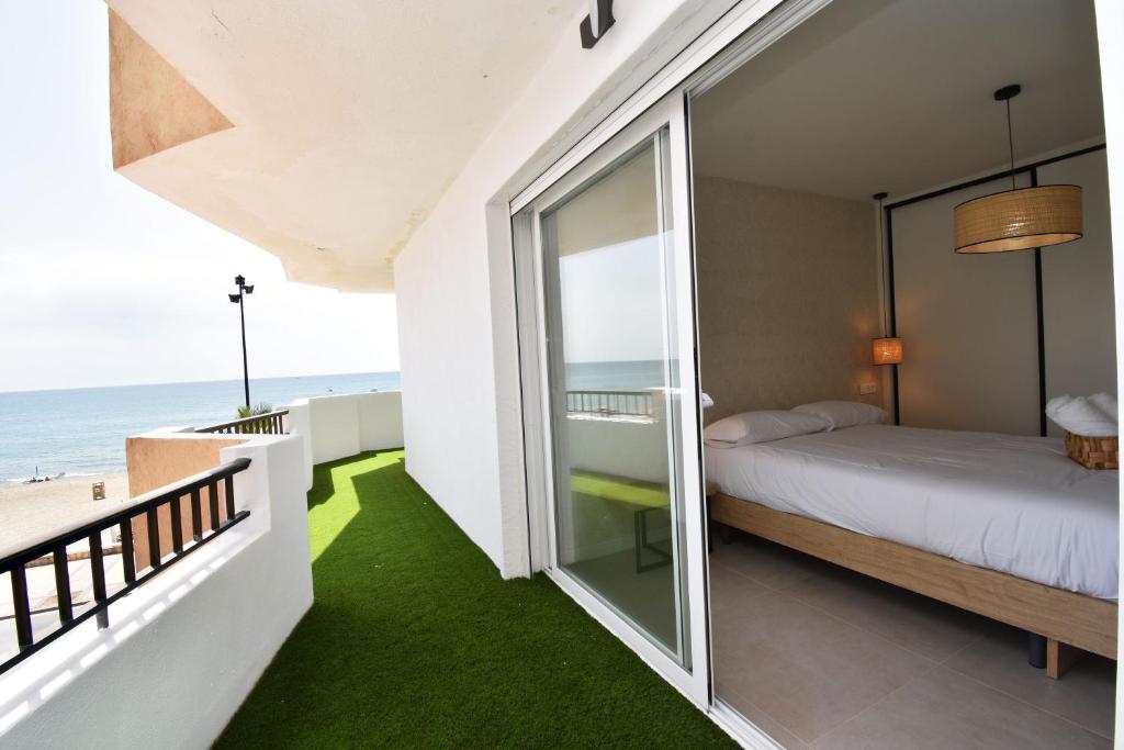 Postel nebo postele na pokoji v ubytování Apartamento amanecer