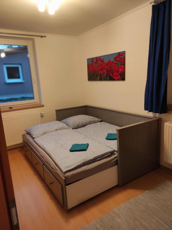 Postel nebo postele na pokoji v ubytování Prázdninový dům Bezkov u Znojma