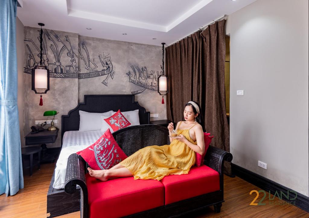 Posezení v ubytování 22Land 52 Ngo Huyen Hotel & Spa