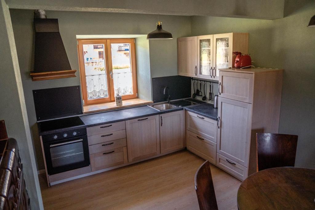Kuchyň nebo kuchyňský kout v ubytování Holiday Home Lož