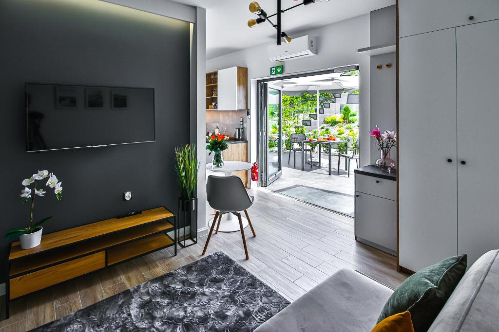 Kuchyň nebo kuchyňský kout v ubytování Klif Resort Apartamenty