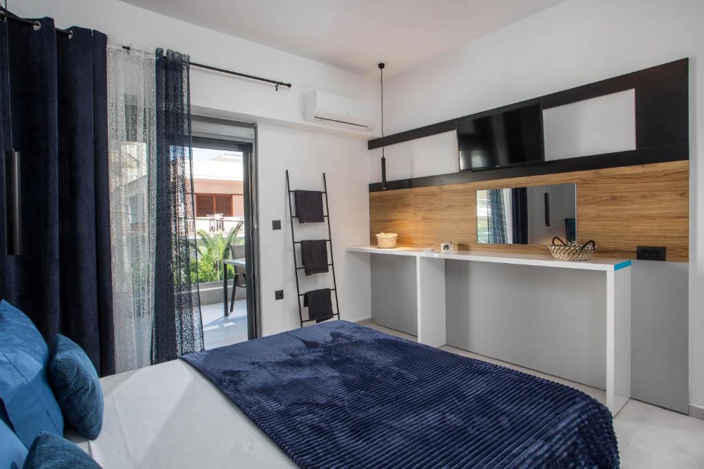 Posteľ alebo postele v izbe v ubytovaní Rhodes Diamond luxury flat in the heart of town