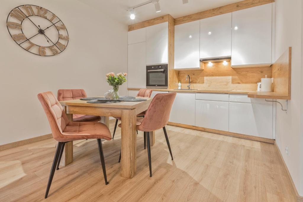 Kuchyňa alebo kuchynka v ubytovaní Apartament przy jeziorze nr 2