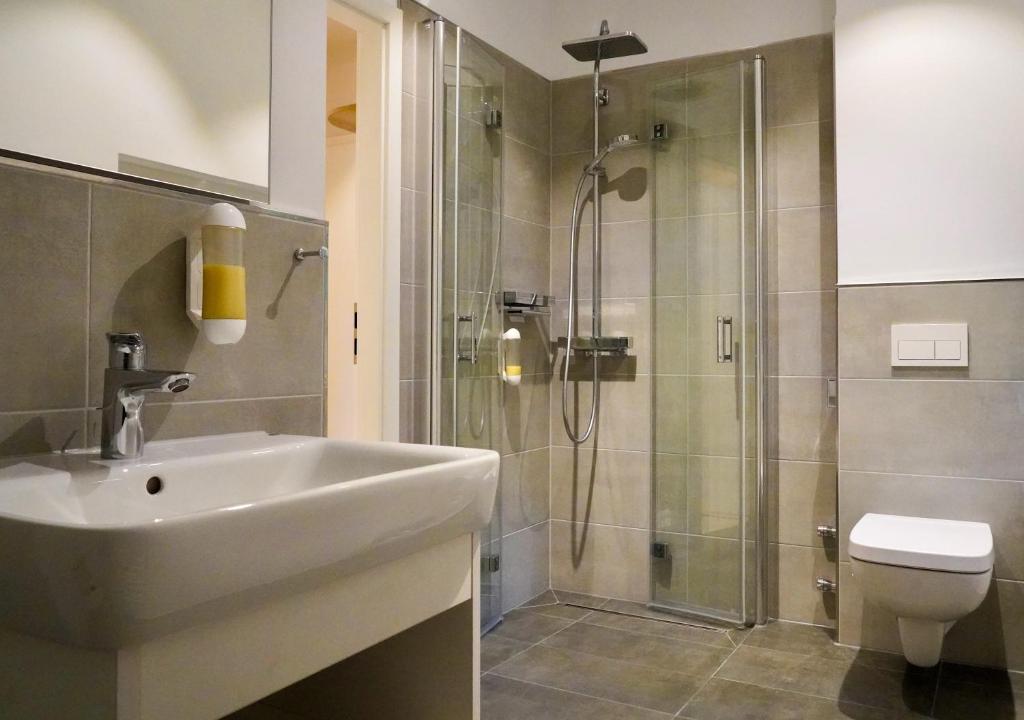 Koupelna v ubytování Bergpension Laasen Perle Rathen