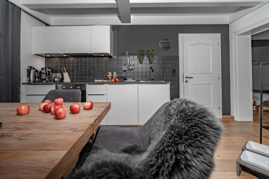 Kuchyň nebo kuchyňský kout v ubytování Bewegte Berge Apartments