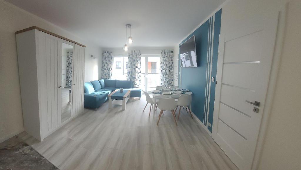 Posedenie v ubytovaní POBIEROWO BALTIC Apartament Turkusowy