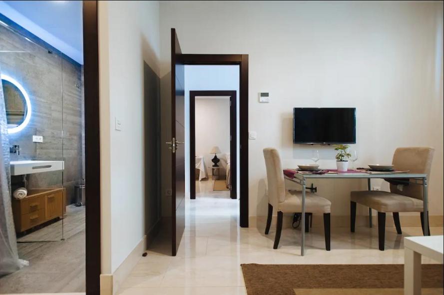 Televízia a/alebo spoločenská miestnosť v ubytovaní Acogedor Apartamento José Laguillo.