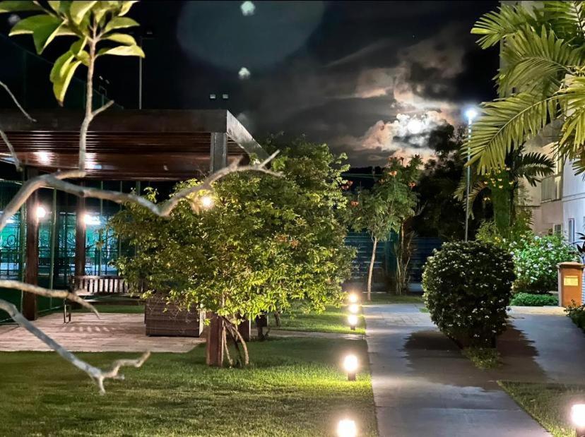 a park at night with lights in the grass at Palm Village - Porto de Galinhas/Cupe/Muro Alto in Porto De Galinhas