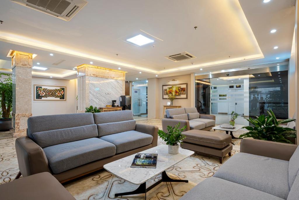 Posezení v ubytování 그레이스 호텔 Grace Hotel & Residence