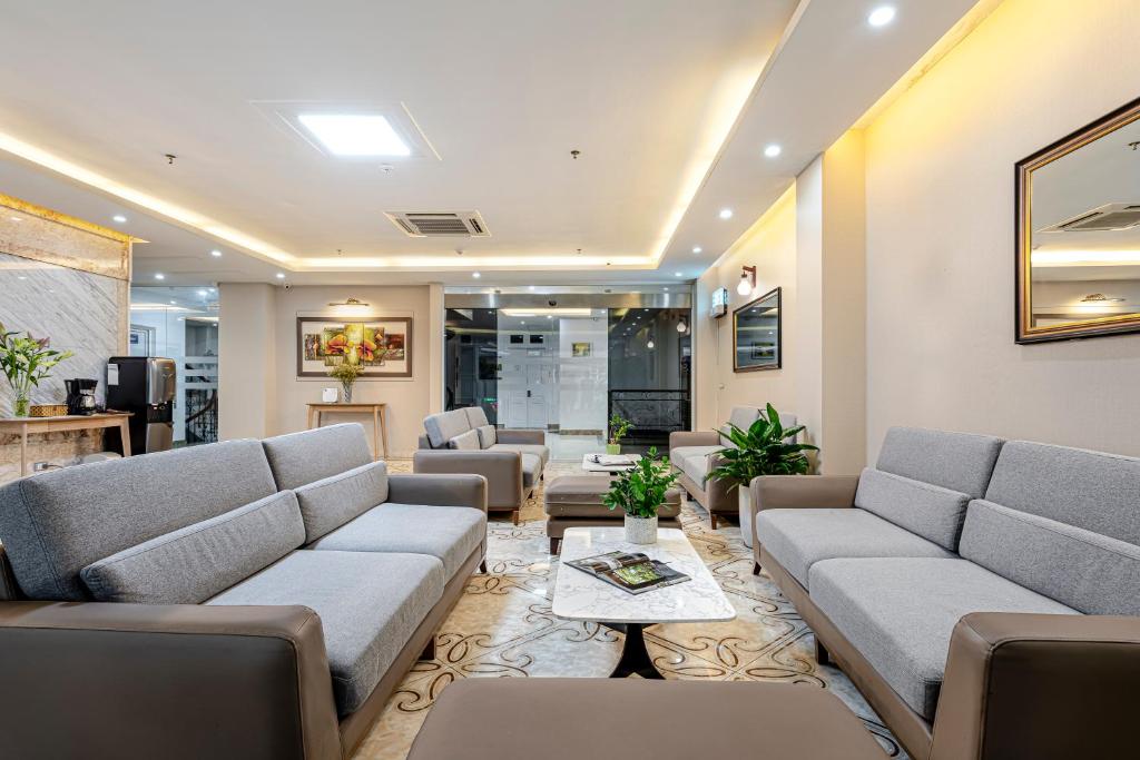 Posezení v ubytování 그레이스 호텔 Grace Hotel & Residence