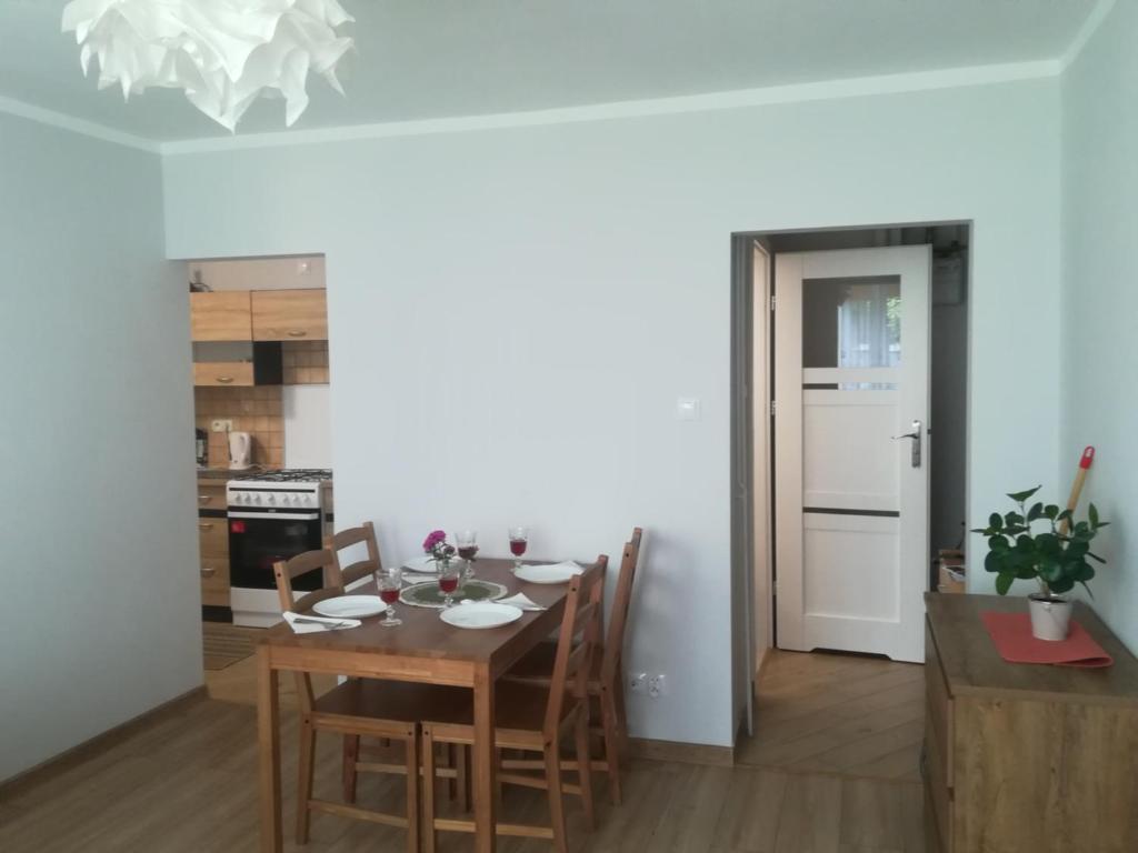 Kuchyňa alebo kuchynka v ubytovaní Apartament Parkowy 2 pokojowy