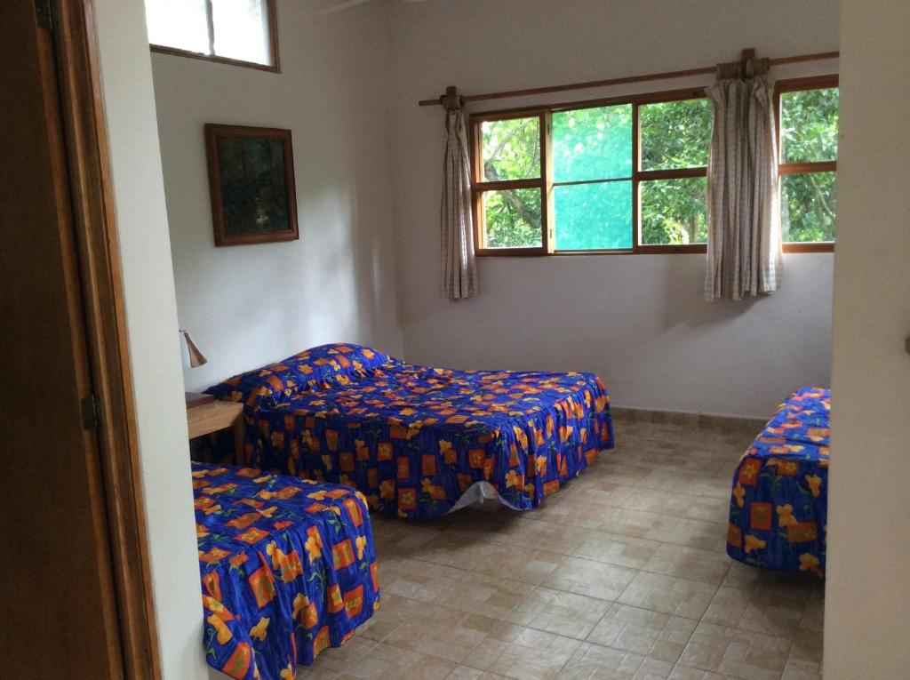 a living room with a couch and a chair and windows at Aventurec in Piedra Pinta