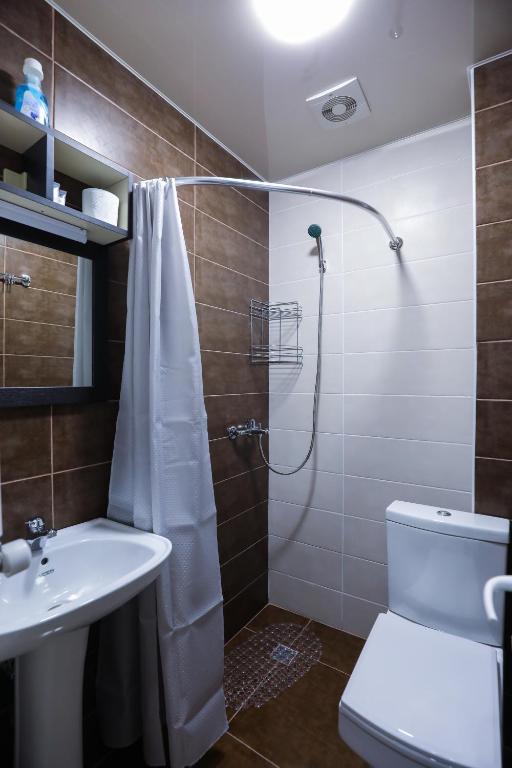 Koupelna v ubytování Hotel Sagu