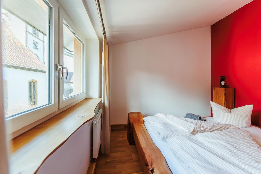 Postel nebo postele na pokoji v ubytování Alte Kass Hotel & Kaffeehaus