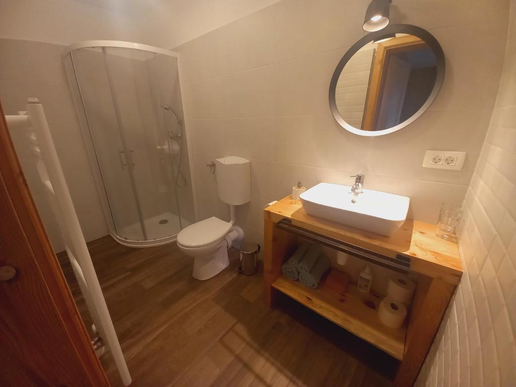 Koupelna v ubytování Turistična kmetija Marovt