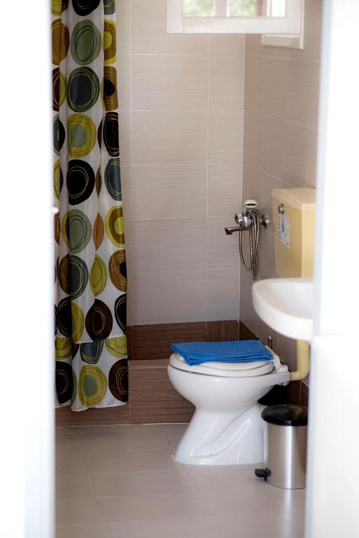 a bathroom with a toilet and a sink at Ios Penelope in Ios Chora