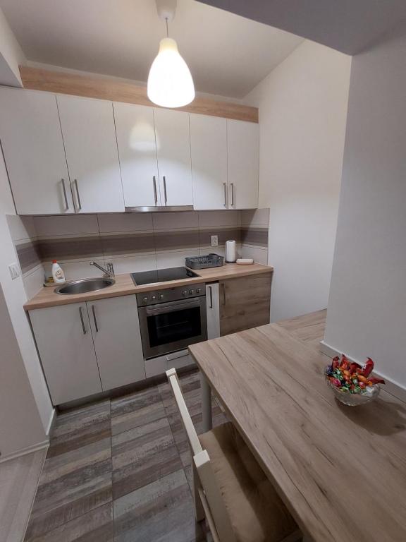 Kuchyň nebo kuchyňský kout v ubytování APARTMAN ADA