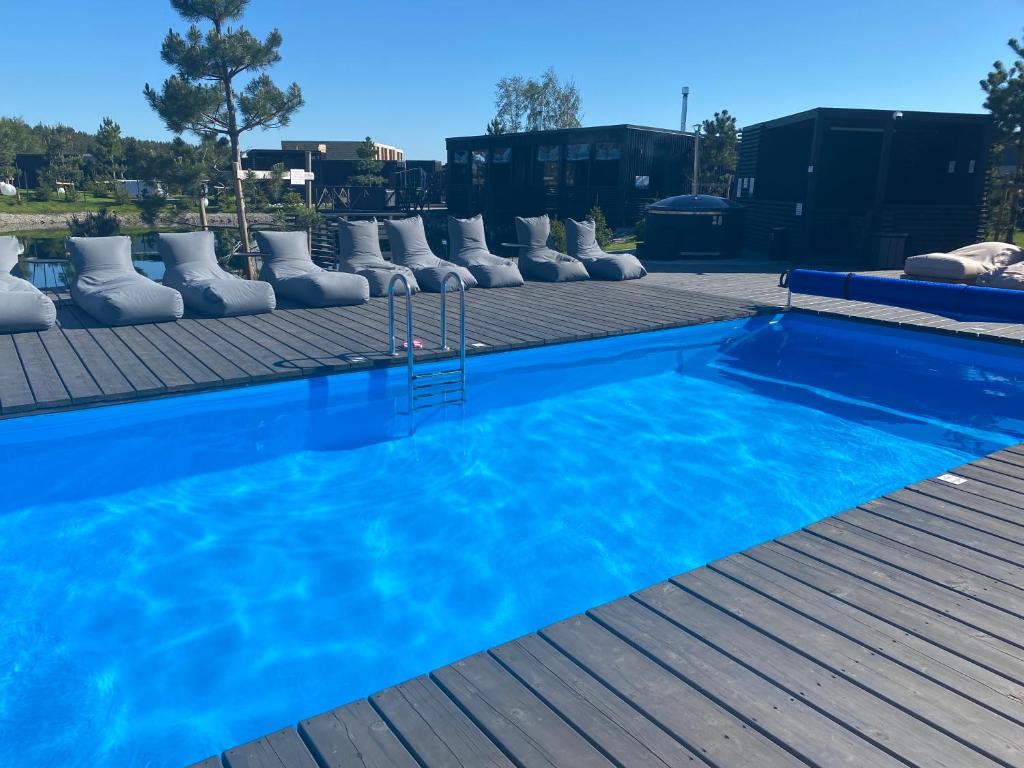 Πισίνα στο ή κοντά στο Apartamentai Mano Jūra 2 su vaizdu į baseiną