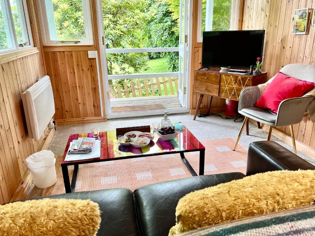 TV a/nebo společenská místnost v ubytování Treeside woodhouse