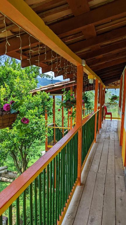 Balkón nebo terasa v ubytování Hospedaje Campestre El Rancho de Jero