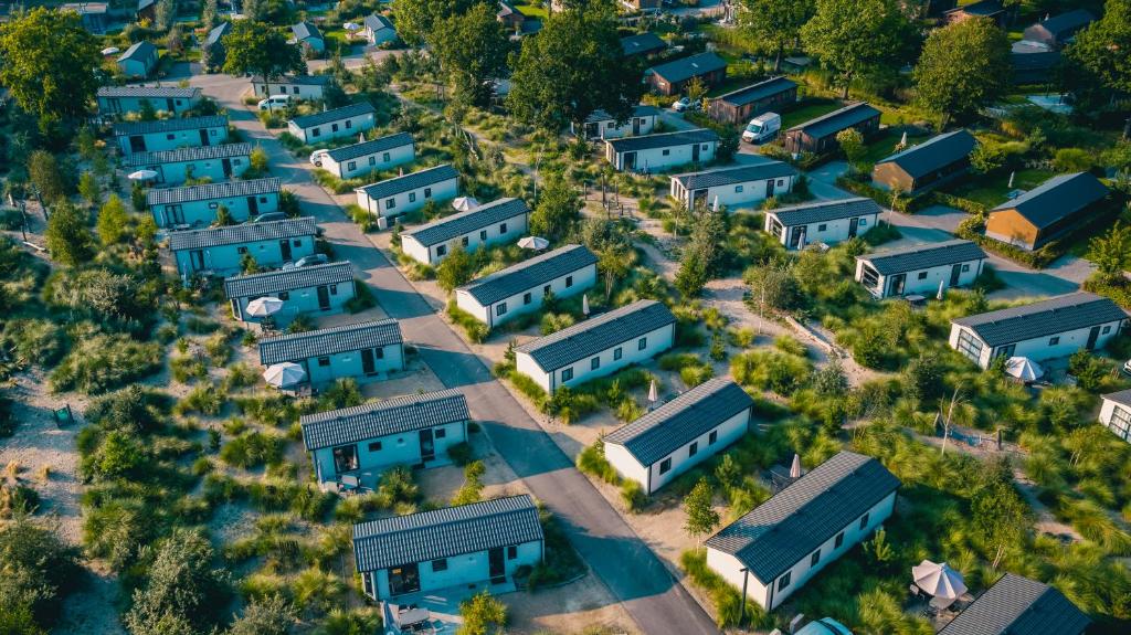 an aerial view of a row of houses at Europarcs Zuiderzee in Biddinghuizen