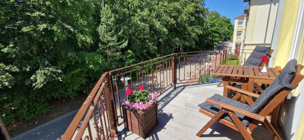 Balkón nebo terasa v ubytování Pension Haus Waldesblick