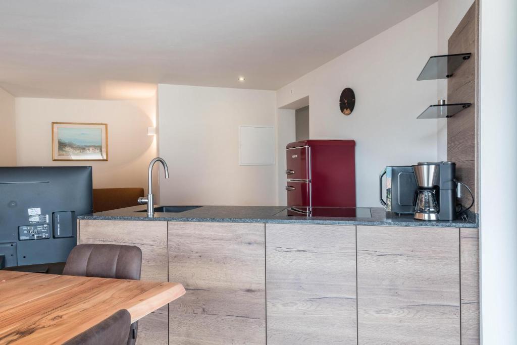 Kuchyň nebo kuchyňský kout v ubytování Aumia Apartment Rubin