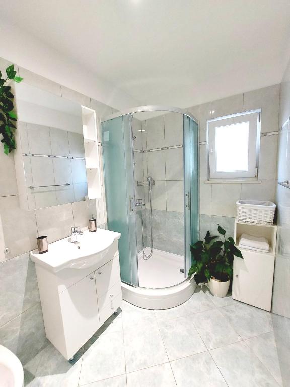 Koupelna v ubytování Apartman Anna