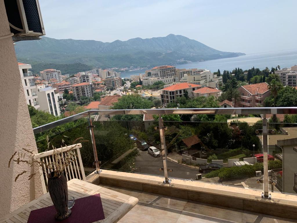 a balcony with a view of a city at Apartment Dunja in Boreti
