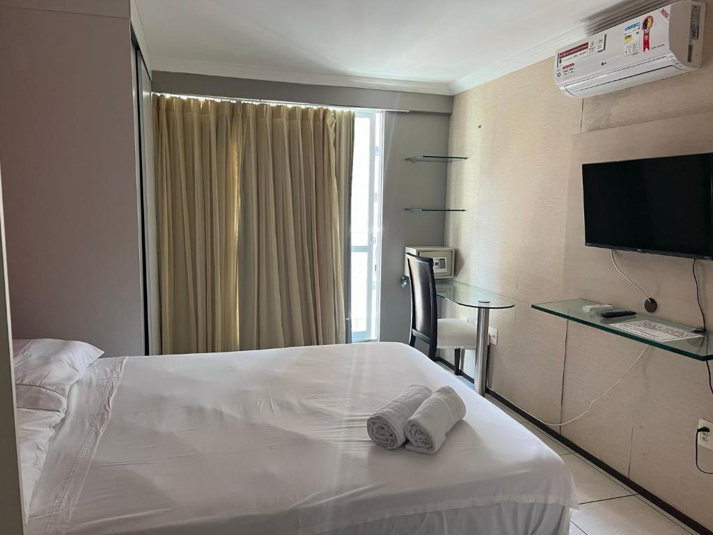 Postel nebo postele na pokoji v ubytování APARTAMENT BEACH FORTALEZA