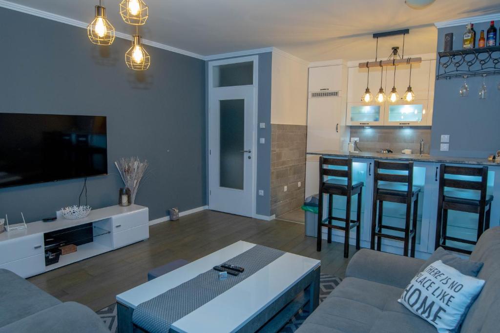 Kuchyň nebo kuchyňský kout v ubytování Athena Apartman