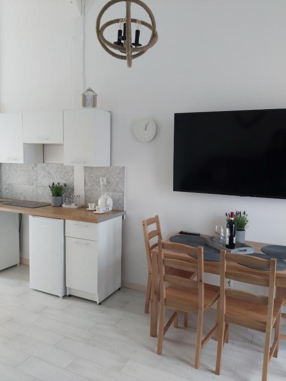 Kuchyňa alebo kuchynka v ubytovaní Nowe apartamenty Kuźnica Hel