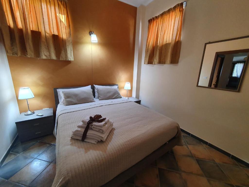 En eller flere senger på et rom på Casa La Ferula apt3 vicino al mare e Taormina con terrazza panoramica