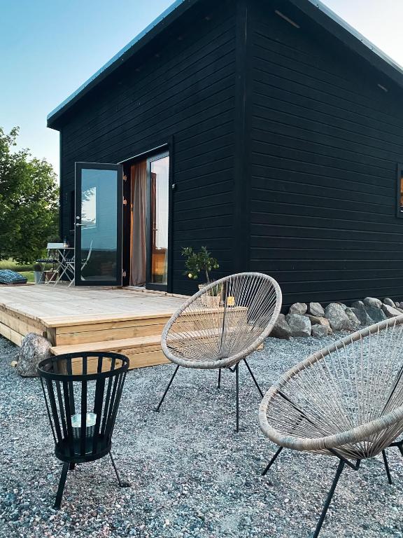 Patio nebo venkovní prostory v ubytování Field View Cabin