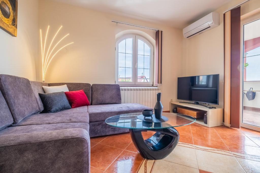 TV a/nebo společenská místnost v ubytování Apartments Laganini