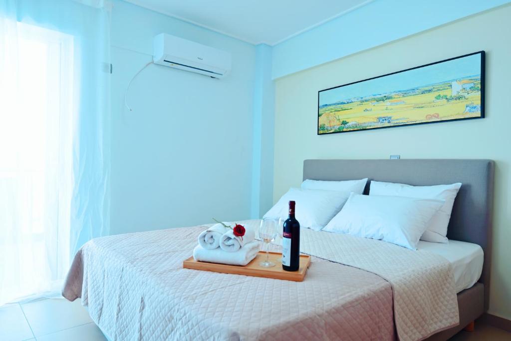 NEW TIMES SEAFRONT HOTEL APARTMENTS MELISSI - Chambre Double De Luxe Avec Balcon Et Vue En Mer