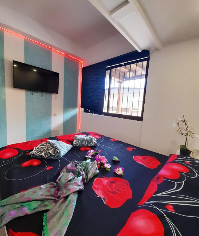 A television and/or entertainment centre at Beautiful appartment front of see, wifi free