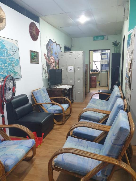 Posezení v ubytování Borneo Gaya Lodge