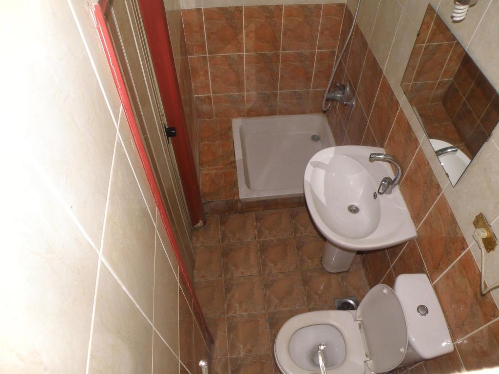 Koupelna v ubytování Hostel Vienna
