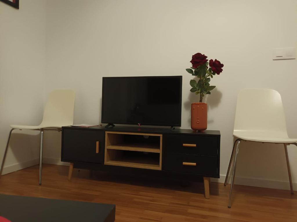 TV a/nebo společenská místnost v ubytování La H escondida Valencia