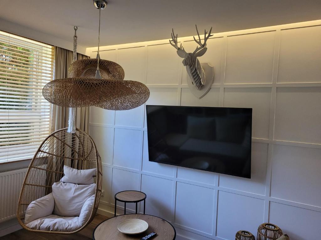 TV a/nebo společenská místnost v ubytování Apartamenty Forest&Sea