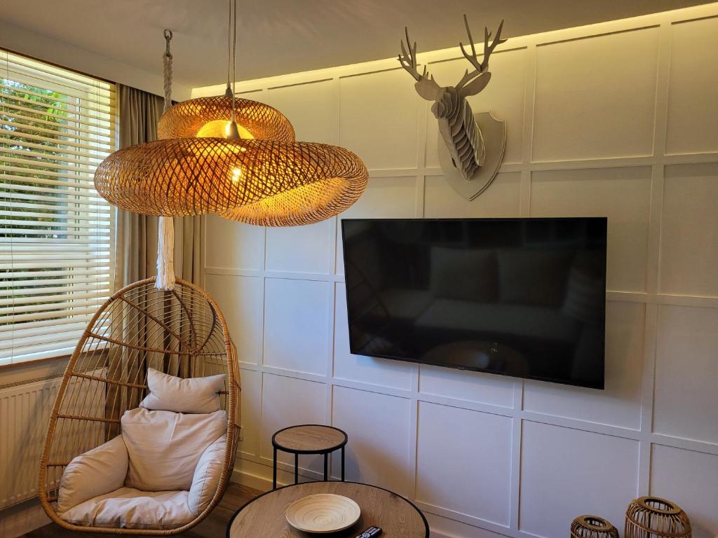 TV a/nebo společenská místnost v ubytování Apartamenty Forest&Sea
