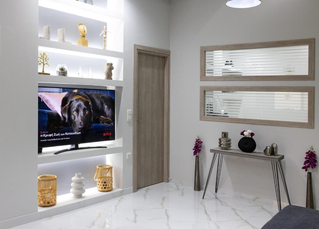 Televízia a/alebo spoločenská miestnosť v ubytovaní Domenicus Suite