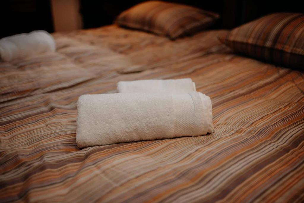 如帕尼亞的住宿－Kuća za odmor "Šokačka lady"，床上的白色毛巾