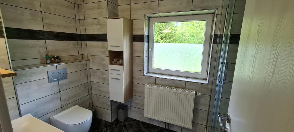 Koupelna v ubytování Apartmaji Gaby